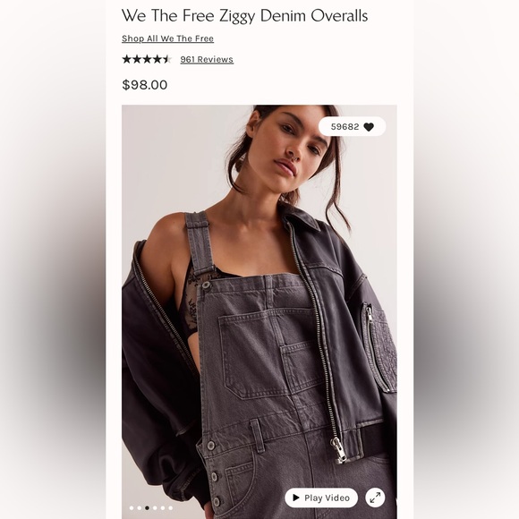 FREE PEOPLE We The Free Ziggy Denim Overalls NWOT - Picture 6 of 8